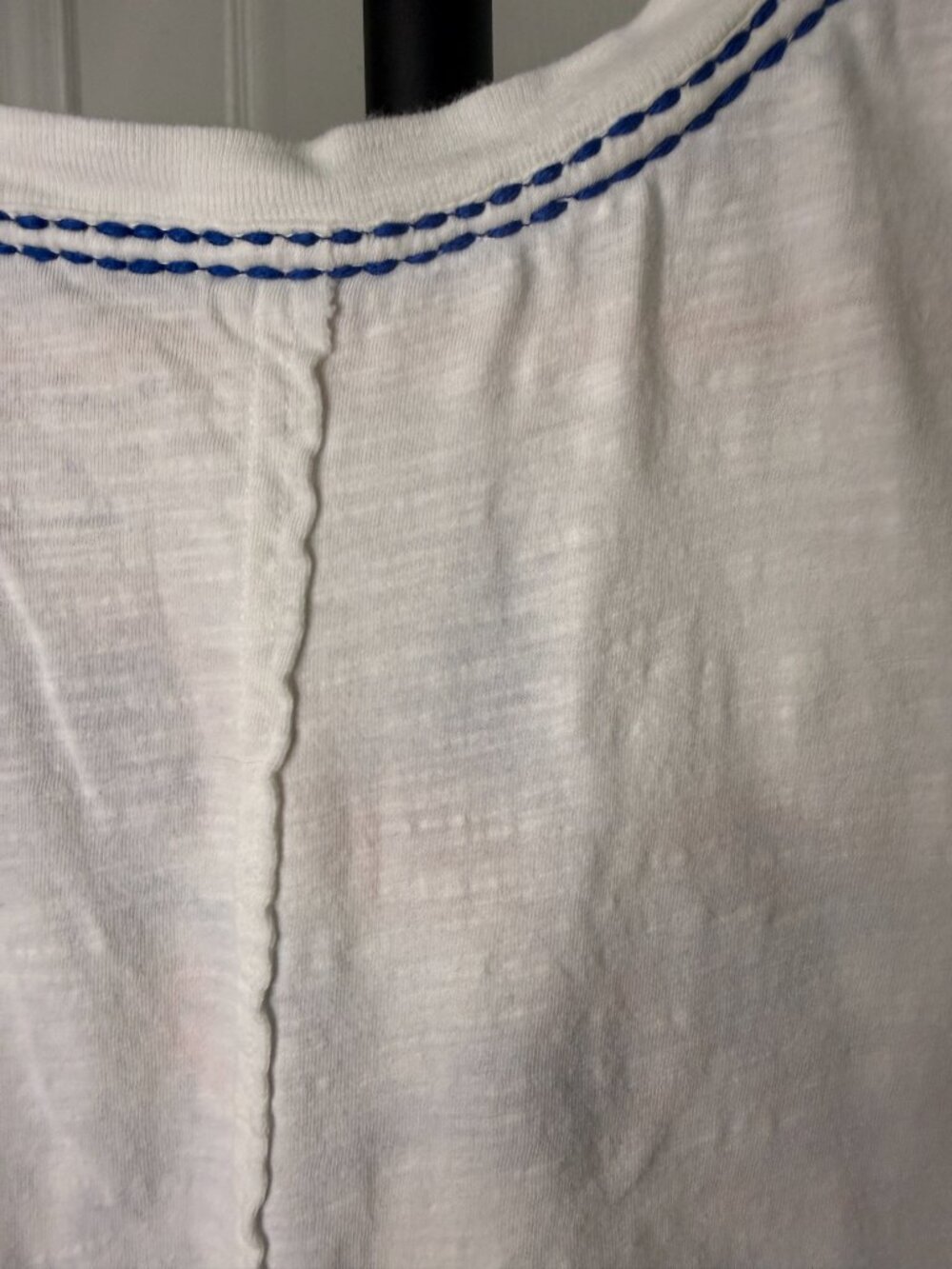 Pilcro/Anthropologie "Meet Me Seaside" Embroidered Tee – M- White/Blue- MSRP $68 - Picture 12 of 16